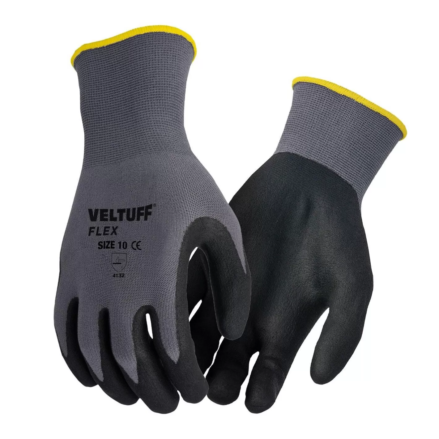 Flash Sale VELTUFF Flex Nitrile Gloves Grey / Black