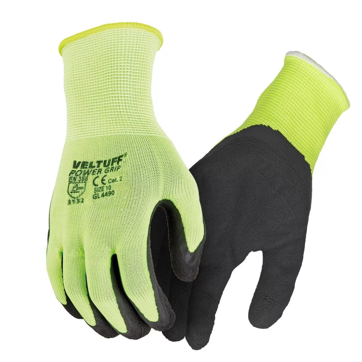 New VELTUFF Power Grip Latex Gloves Yellow / Black