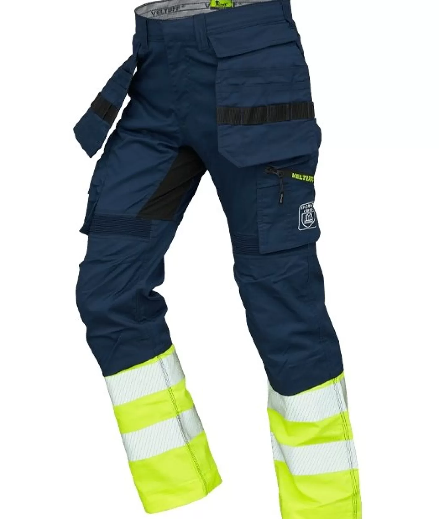 Discount VELTUFF Protex1 Stretch Work Trousers Navy / Yellow